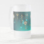 Antiek Skeleton Keys op groene achtergrond Matglas Bierpul (Voorkant links)