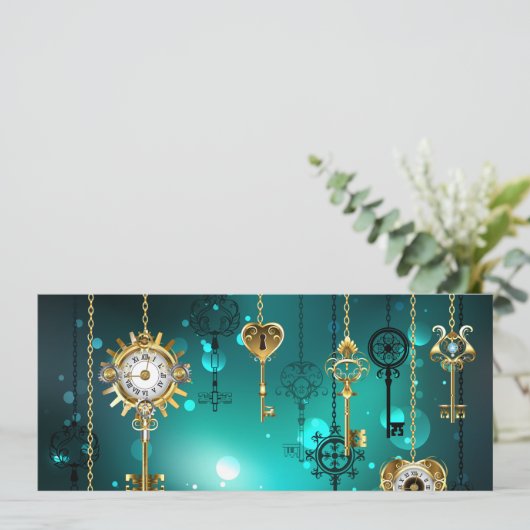 Antiek Skeleton Keys op groene achtergrond Menu (Staand voorkant)