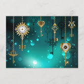 Antiek Skeleton Keys op groene achtergrond Menu (Voorkant)