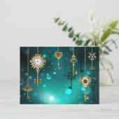 Antiek Skeleton Keys op groene achtergrond Menu (Staand voorkant)