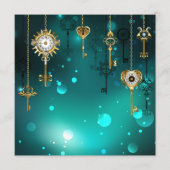 Antiek Skeleton Keys op groene achtergrond Menu (Voorkant)