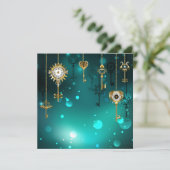 Antiek Skeleton Keys op groene achtergrond Menu (Staand voorkant)