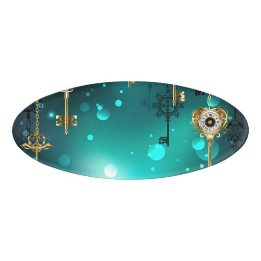 Antiek Skeleton Keys op groene achtergrond Naambadge (Voorkant)