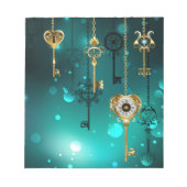 Antiek Skeleton Keys op groene achtergrond Notitieblok (Voorkant)