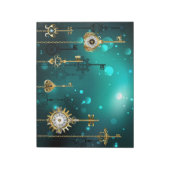 Antiek Skeleton Keys op groene achtergrond Notitieblok (Linkerzijde)