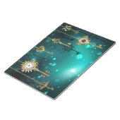 Antiek Skeleton Keys op groene achtergrond Notitieblok (Schuin)