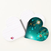 Antiek Skeleton Keys op groene achtergrond Notitieboek (Binnen)