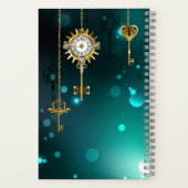 Antiek Skeleton Keys op groene achtergrond Notitieboek (Achterkant)