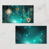 Antiek Skeleton Keys op groene achtergrond Notitiekaartje (Voorkant / Achterkant)