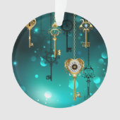 Antiek Skeleton Keys op groene achtergrond Ornament (voorkant)