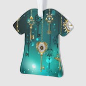 Antiek Skeleton Keys op groene achtergrond Ornament (voorkant)