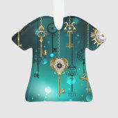 Antiek Skeleton Keys op groene achtergrond Ornament (achterkant)