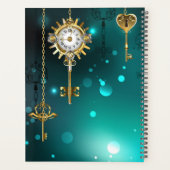 Antiek Skeleton Keys op groene achtergrond Planner (Achterkant)