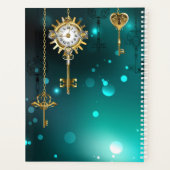 Antiek Skeleton Keys op groene achtergrond Planner (Achterkant)
