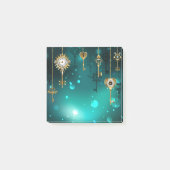 Antiek Skeleton Keys op groene achtergrond Post-it® Notes (Voorkant)