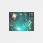 Antiek Skeleton Keys op groene achtergrond Post-it® Notes (Voorkant)