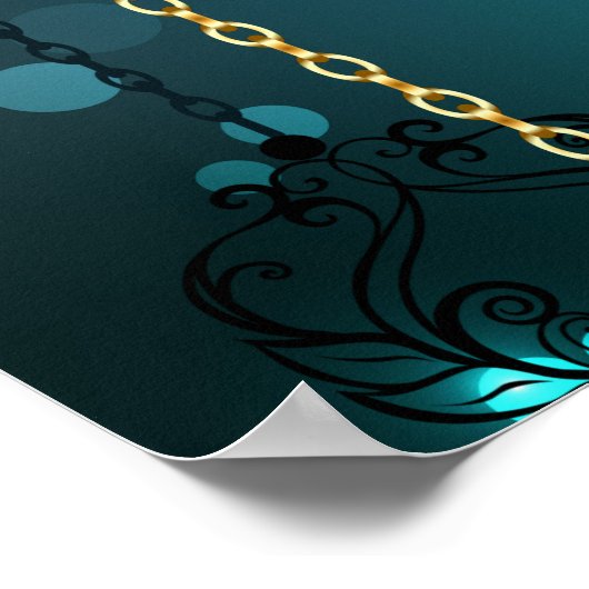 Antiek Skeleton Keys op groene achtergrond Poster (Hoek)