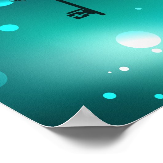 Antiek Skeleton Keys op groene achtergrond Poster (Hoek)