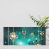 Antiek Skeleton Keys op groene achtergrond Programmakaart (Staand voorkant)