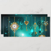 Antiek Skeleton Keys op groene achtergrond Programmakaart (Voorkant / Achterkant)