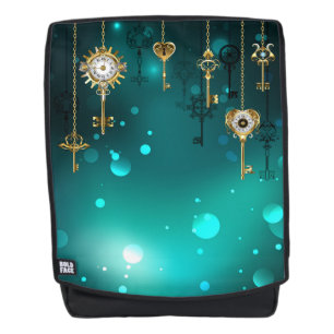 Antiek Skeleton Keys op groene achtergrond Rugtassen