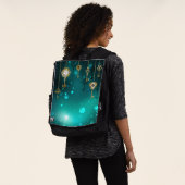 Antiek Skeleton Keys op groene achtergrond Rugtassen (Gedragen)