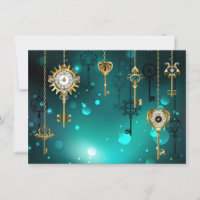 Antiek Skeleton Keys op groene achtergrond