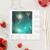 Antiek Skeleton Keys op groene achtergrond Servet (Insitu)