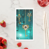 Antiek Skeleton Keys op groene achtergrond Servet (Insitu)