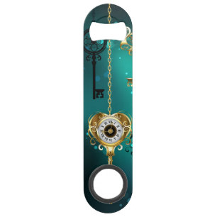 Antiek Skeleton Keys op groene achtergrond Speed Flessenopener