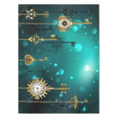 Antiek Skeleton Keys op groene achtergrond Tafelkleed (Voorkant)