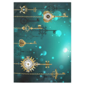 Antiek Skeleton Keys op groene achtergrond Tafelkleed (Voorkant)