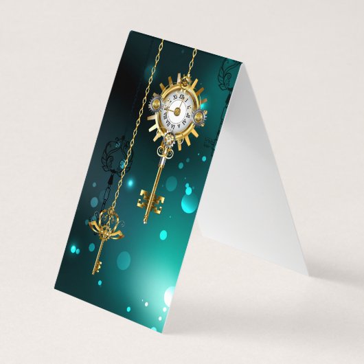 Antiek Skeleton Keys op groene achtergrond Visitekaartje (Achterkant)