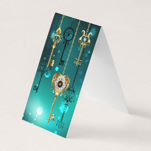 Antiek Skeleton Keys op groene achtergrond Visitekaartje (Voorkant)