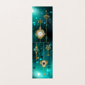 Antiek Skeleton Keys op groene achtergrond Visitekaartje (Buitenkant ongevouwen)