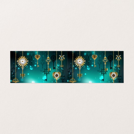 Antiek Skeleton Keys op groene achtergrond Visitekaartje (Buitenkant ongevouwen)