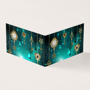 Antiek Skeleton Keys op groene achtergrond Visitekaartje