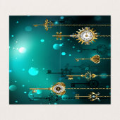 Antiek Skeleton Keys op groene achtergrond Visitekaartje (Buitenkant ongevouwen)