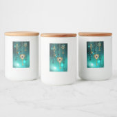 Antiek Skeleton Keys op groene achtergrond Voedselcontainer Etiket (Flessen)