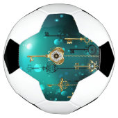 Antiek Skeleton Keys op groene achtergrond Voetbal (Gedraaid)