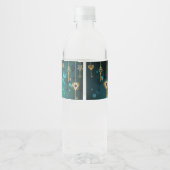Antiek Skeleton Keys op groene achtergrond Waterfles Etiket (Achterkant)