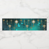 Antiek Skeleton Keys op groene achtergrond Waterfles Etiket (Enkel label)