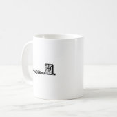 Antiek skeletsleutelgravering koffiemok (Voorkant links)