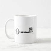 Antiek skeletsleutelgravering koffiemok (Links)