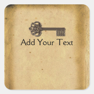 Antiek skelettoets vierkante sticker