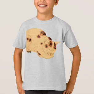 Antiek Slaapkat Japans Woodblock Ukiyo-e T-shirt