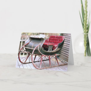 Antiek Sleigh Feestdagen Kaart