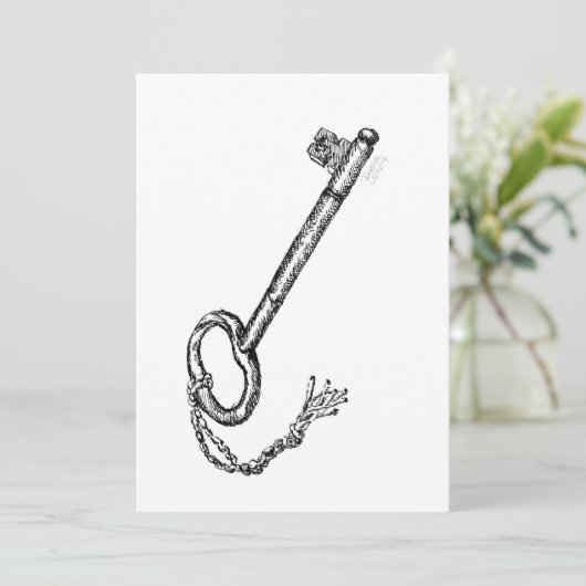 Antiek sleutel kaart (Staand voorkant)