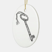 Antiek sleutel keramisch ornament (Links)
