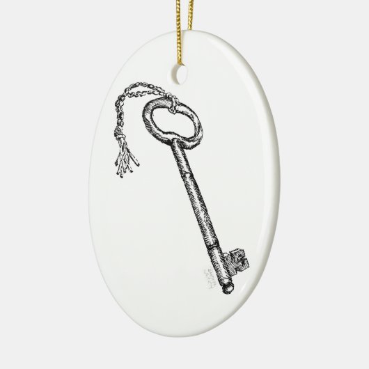 Antiek sleutel keramisch ornament (Links)